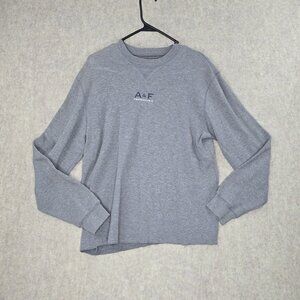 Abercrombie & Fitch Gray Long Sleeve Crewneck Sweatshirt Medium Cotton Blend